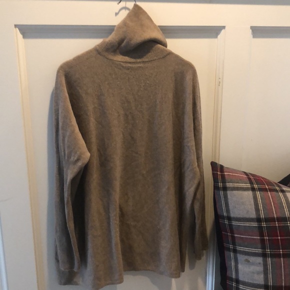Garnet Hill Oversized Turtleneck Sweater, XS Runs LG, Camel Color (NOT on model) - Picture 2 of 5
